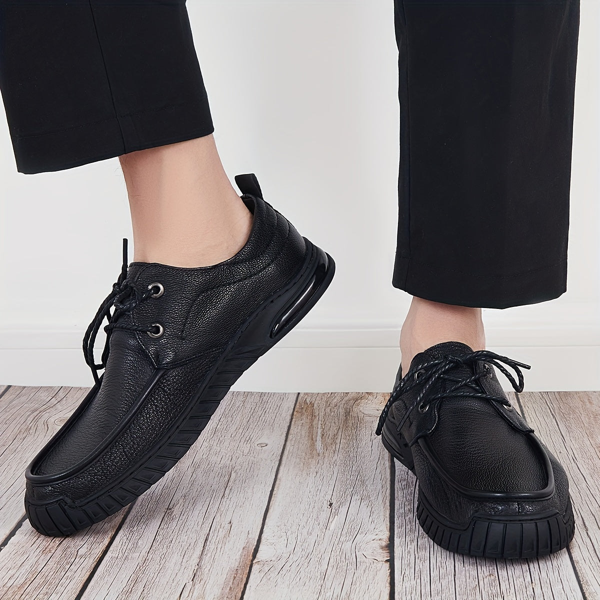 Men's Casual Lace-up Slip On Flat Shoes Round Toe Comfortable