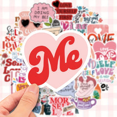 50 Self Care & Positivity Stickers - Vinyl Decals for Tech & More