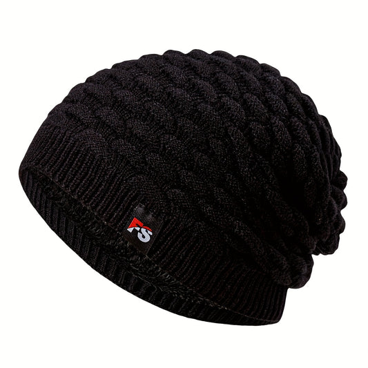 Winter Men's Fleece Beanie Warm Knitted Hat