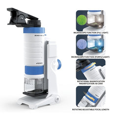 Kids' 3-in-1 Portable Microscope 200X Magnification Educational Toy