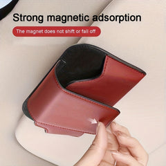 Car Glasses Clip Sunglasses Storage Box Card Holder Car Storage Bag