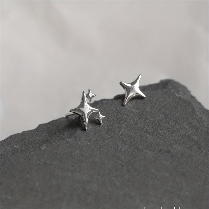 Star Shape Stud Earrings Copper Ear Jewelry For Women
