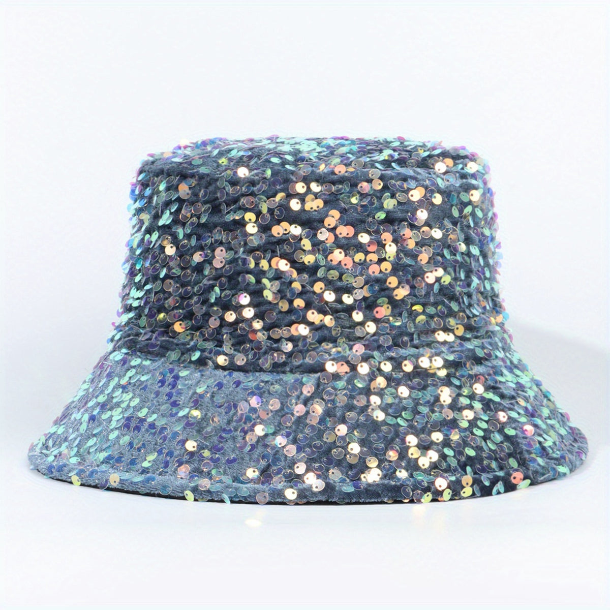 Y2K Laser Sequins Bucket Hat Hip Hop Sparkly Basin Hat