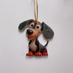 2D Acrylic Puppy Car Pendant Christmas Tree Decoration Backpack Pendant