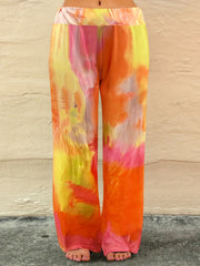  Tie Dye Wide Leg Pants with Elastic Waist