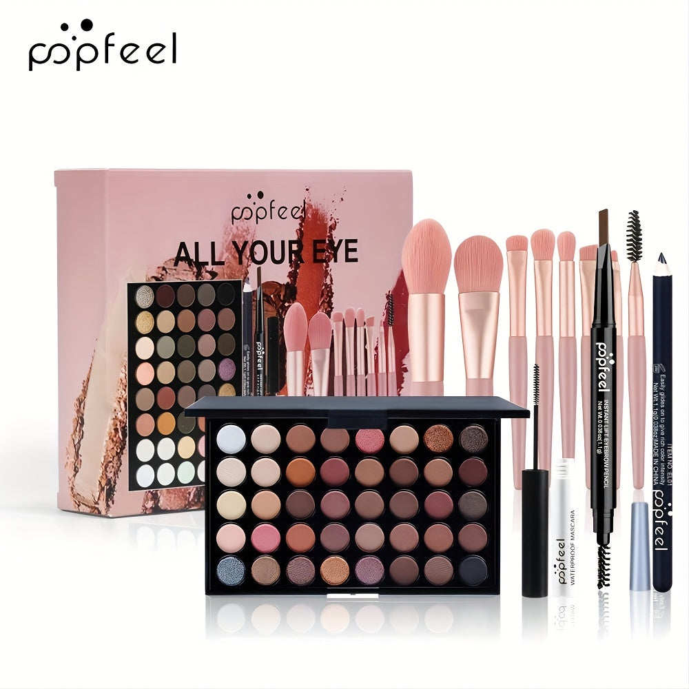 40 Colors Eyeshadow Palette Set with Makeup Brushes Eye Cosmetics