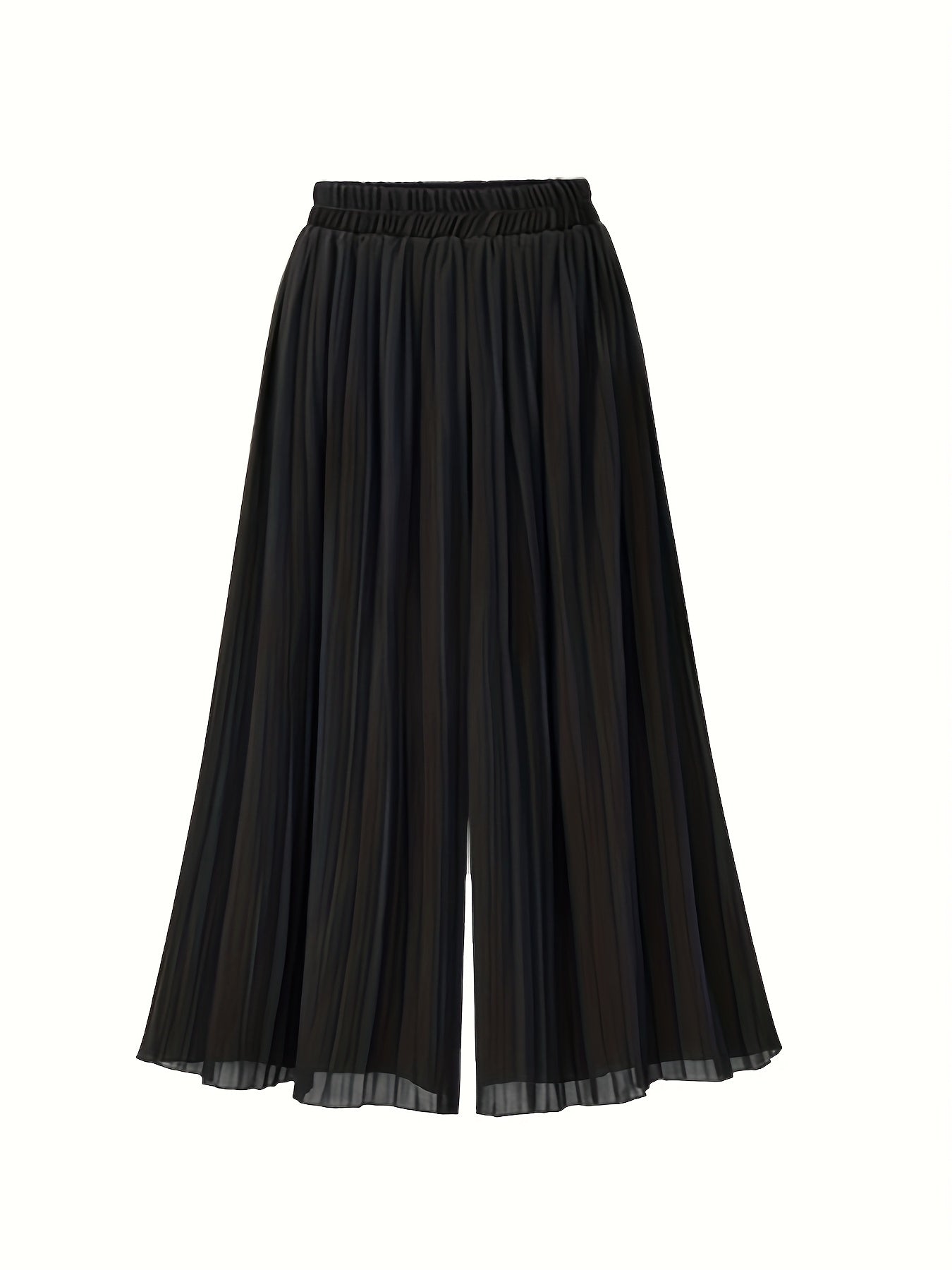  Wide Leg Trousers Elastic High Rise Pleated