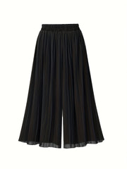  Wide Leg Trousers Elastic High Rise Pleated