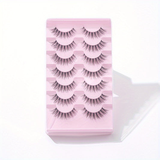 7 Pairs Fishtail False Eyelash Natural Fiber Long False Eyelashes 14mm