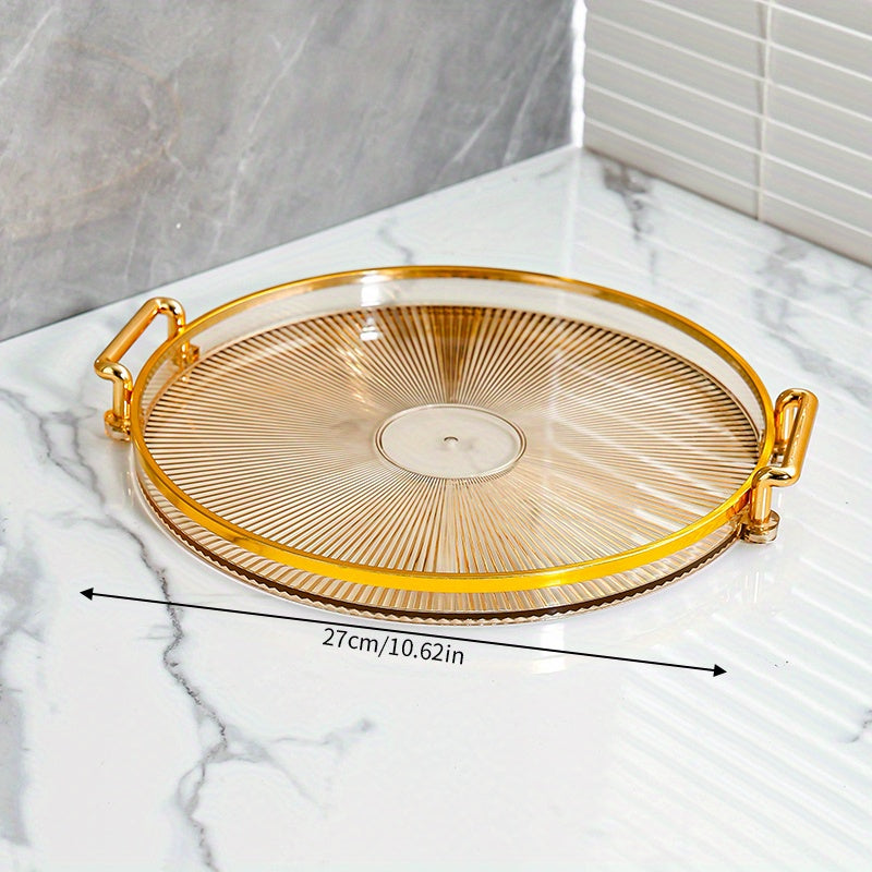 Creative Round Tray Modern Tea Tray Dessert Tray Decorative Plastic Tray