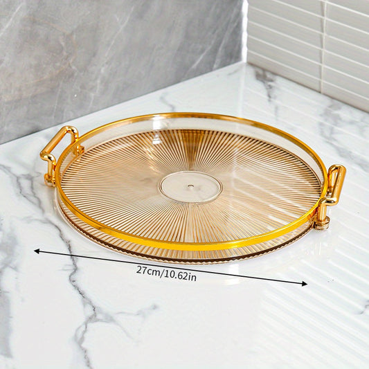 Creative Round Tray Modern Tea Tray Dessert Tray Decorative Plastic Tray