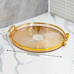 Creative Round Tray Modern Tea Tray Dessert Tray Decorative Plastic Tray