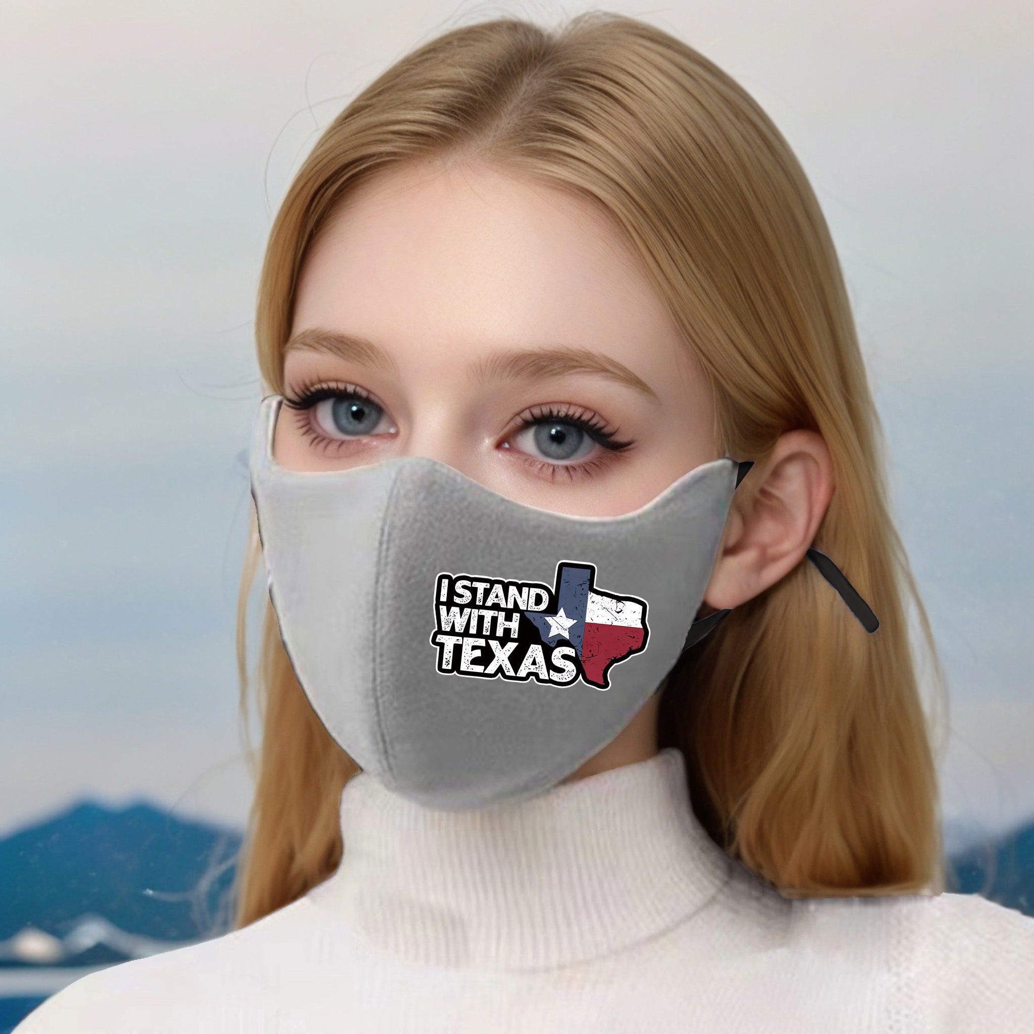 3D Plush Warm Mask with Texas Pattern