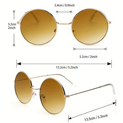 3 Pairs Round Frame Casual Sunglasses UV Protection