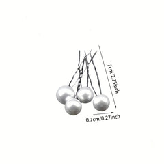 10pcs Faux Pearl Bridal Hair Pin Wedding U-Shaped Hair Fork Women Girls Styling