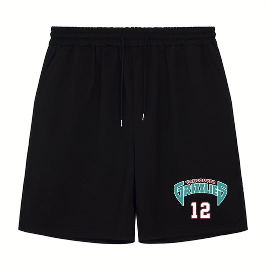 Men's Print Workout Shorts Active Breathable Drawstring Sports Shorts