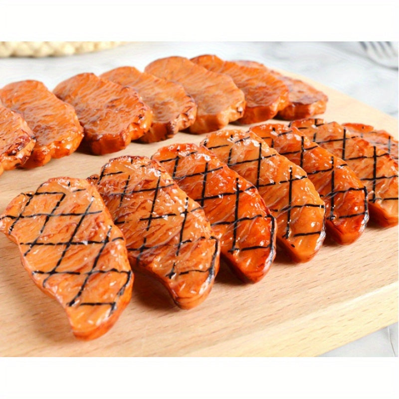 2pcs Realistic Grill Marked Steak Mockups for Restaurant Party Pranks