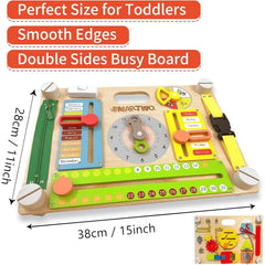 Large Wooden Busy Board for Toddlers 3 Years Old Busy Activity Board