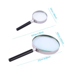 10X Magnification Handheld Magnifier Magnifying Glass Handle Low Vision Aid