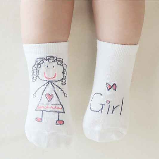 Baby Cartoon Socks Cotton Non-slip Ankle Socks Boys Girls