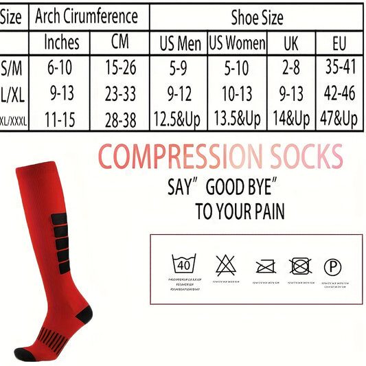 6 Pairs Outdoor Compression Knee Socks for Running Cycling Hiking