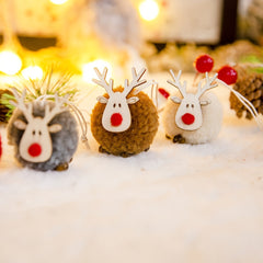 Christmas Reindeer Small Hanging Pendant Mini Felt Xmas Tree Ornament