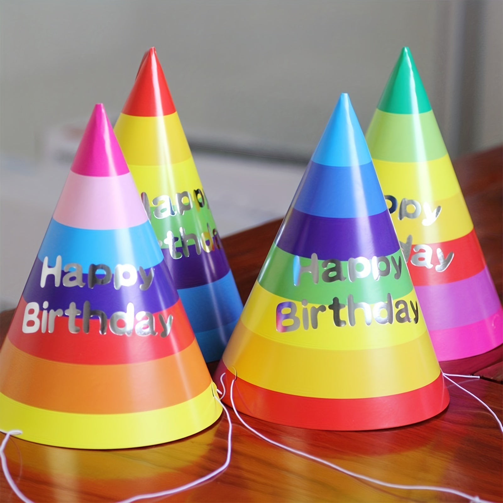 10pcs Rainbow Birthday Hats Colorful Party Decorations Small Gift