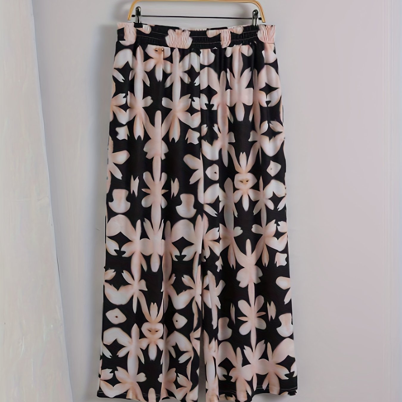  Women's Floral Print Wide Leg Trousers