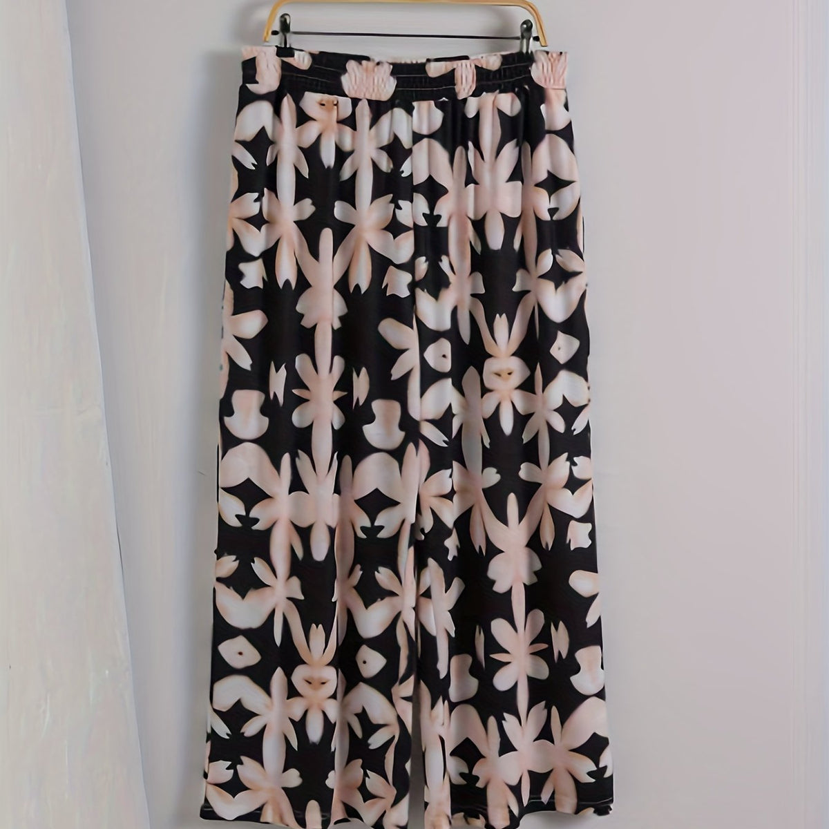  Women's Floral Print Wide Leg Trousers