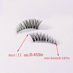 5 Pairs Natural Crossed Wispy False Eyelashes 11mm Transparent Stem