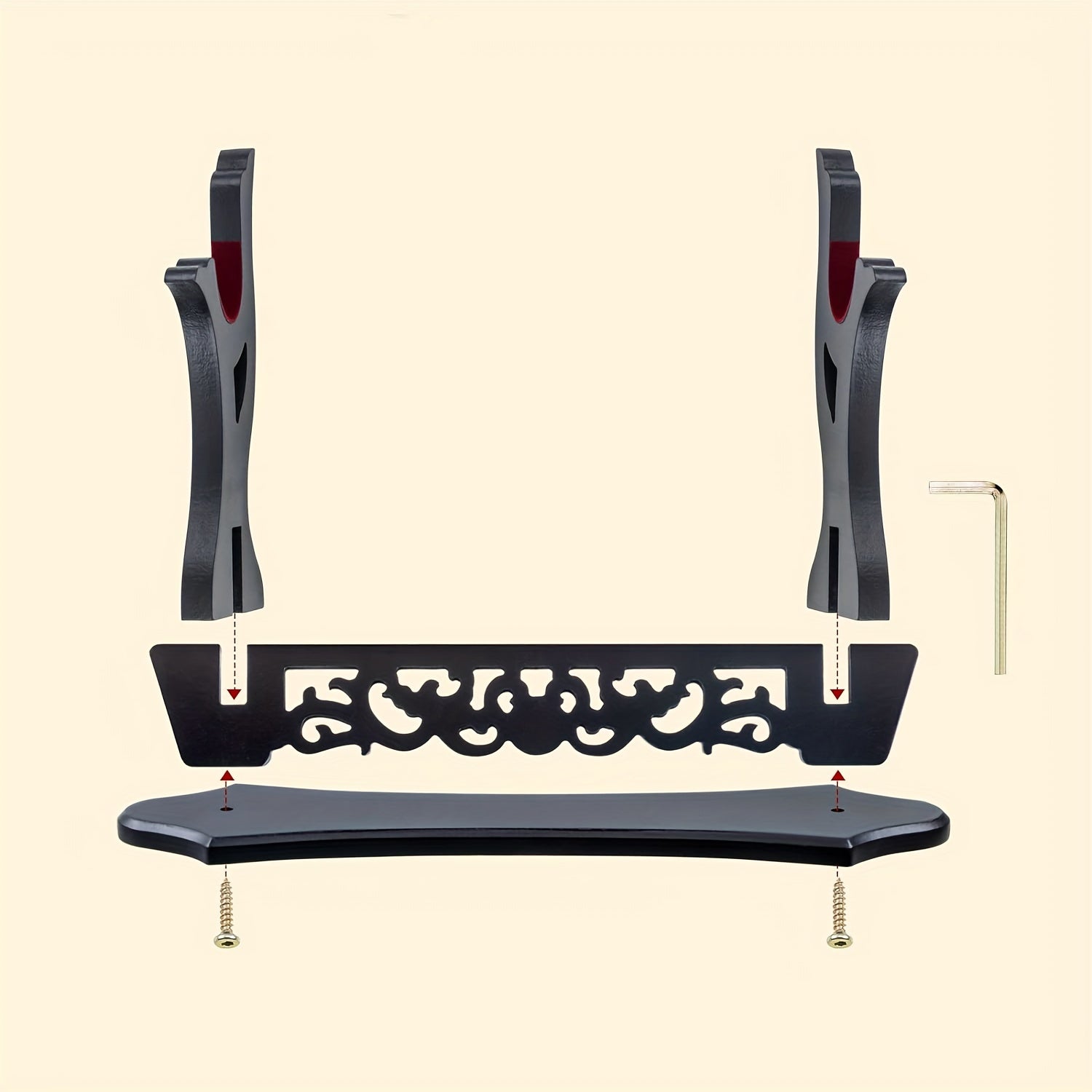 Japanese Sword Display Stand Dragon Pattern Single Tier Rack