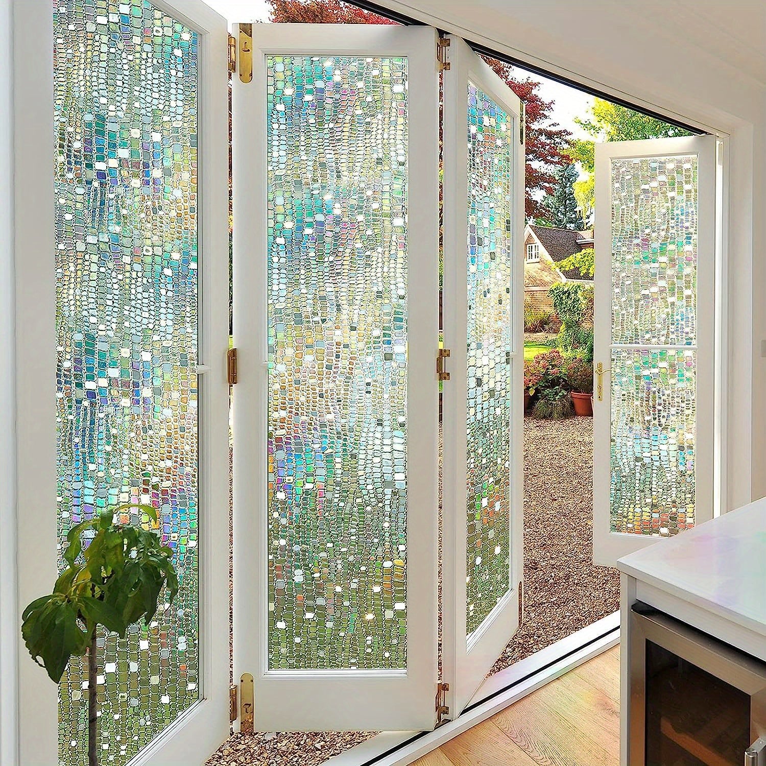 Rainbow Window Film 3D Decorative Vinyl Window Sticker