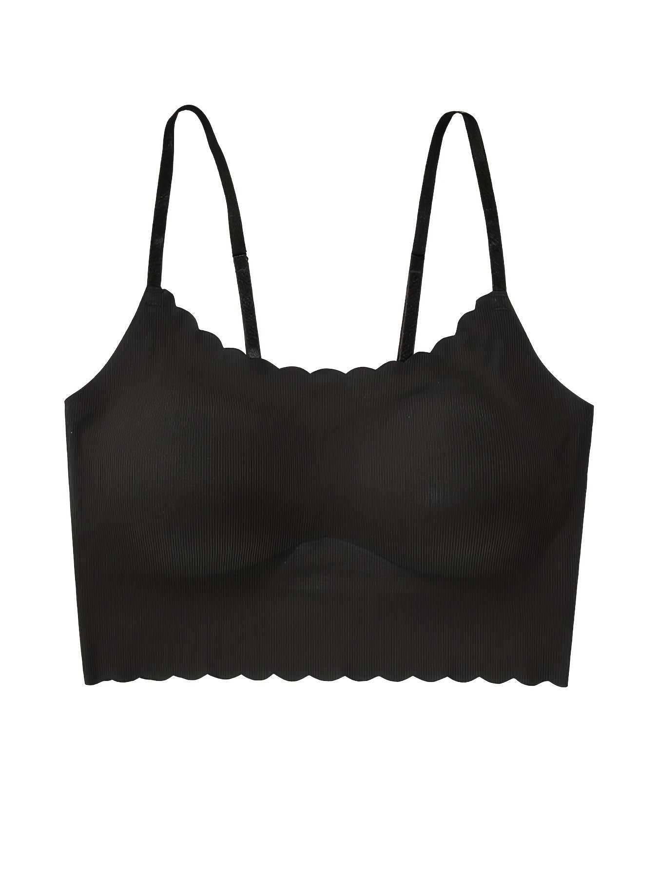 Scallop Trim Wireless Push Up Bra