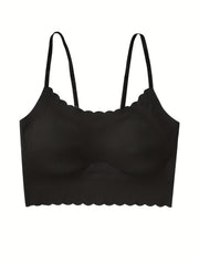 Scallop Trim Wireless Push Up Bra