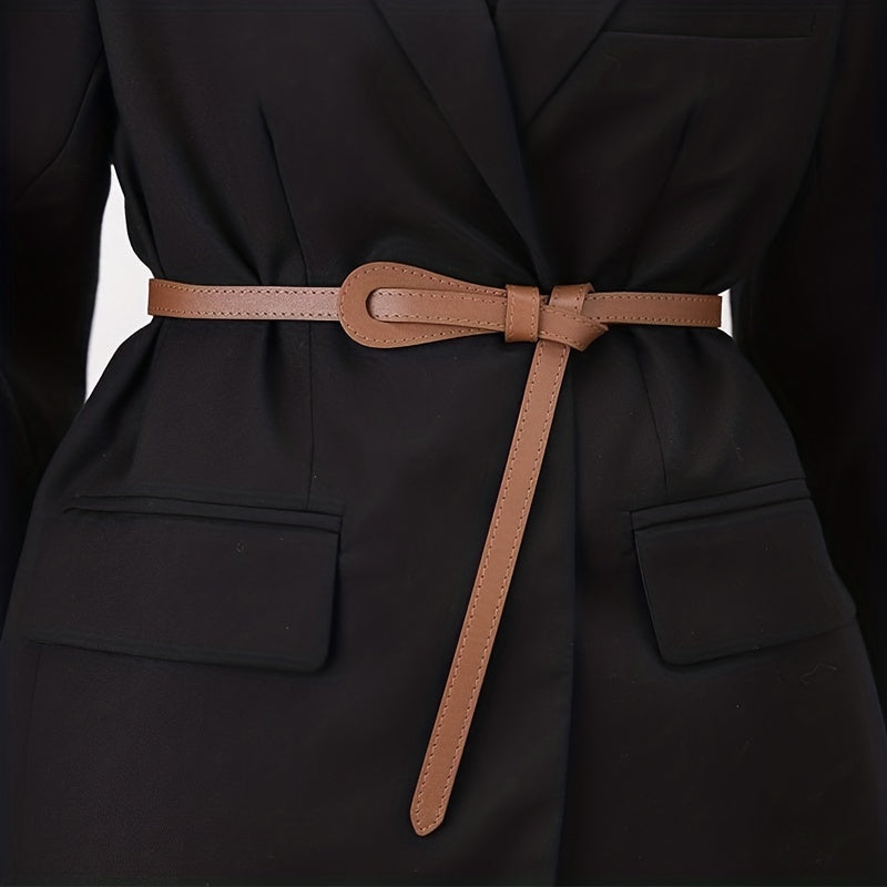 Vintage Knotted Thin Belt Casual Dress Belt Classic Sweater Shirt Waistband