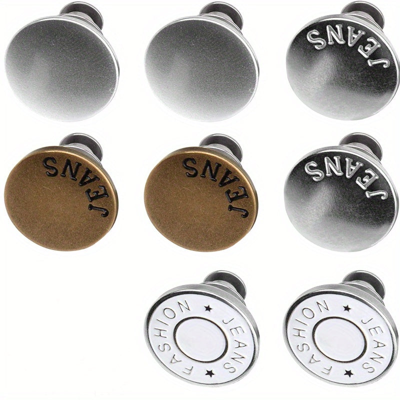 8 Sets Jean Button Pins Tightener Replacement Clips Red