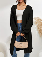 Long Length Knit Cardigan Open Front Sweater Women's Clothing
