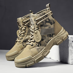 Men's High Camouflage Canvas Boots