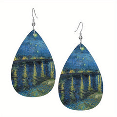Van Gogh Starry Night Dangle Earrings Ethnic Style Gift
