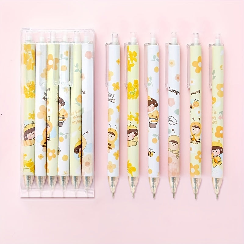 6-Piece Pushable Carving Pen Set Student Art Cartoon Tool