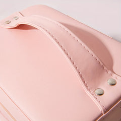 Cosmetic Bag With Mirror Makeup Organizer With Foldable Tray