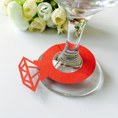 10pcs Wedding Red Wine Decorative Cup Card Diamond Cup Card Table Place Card