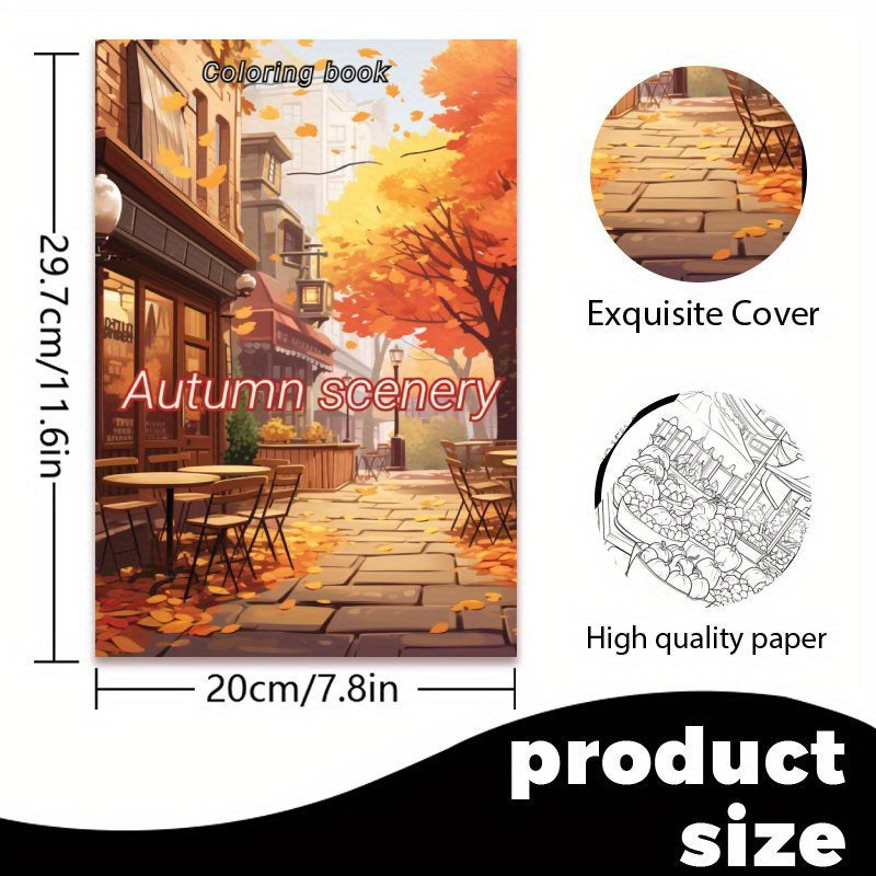 Autumn Landscape Coloring Book for Relaxation