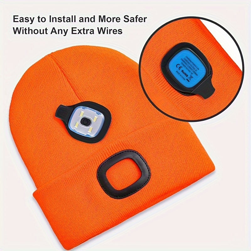 LED Hat Light USB Rechargeable Beanie Headlight