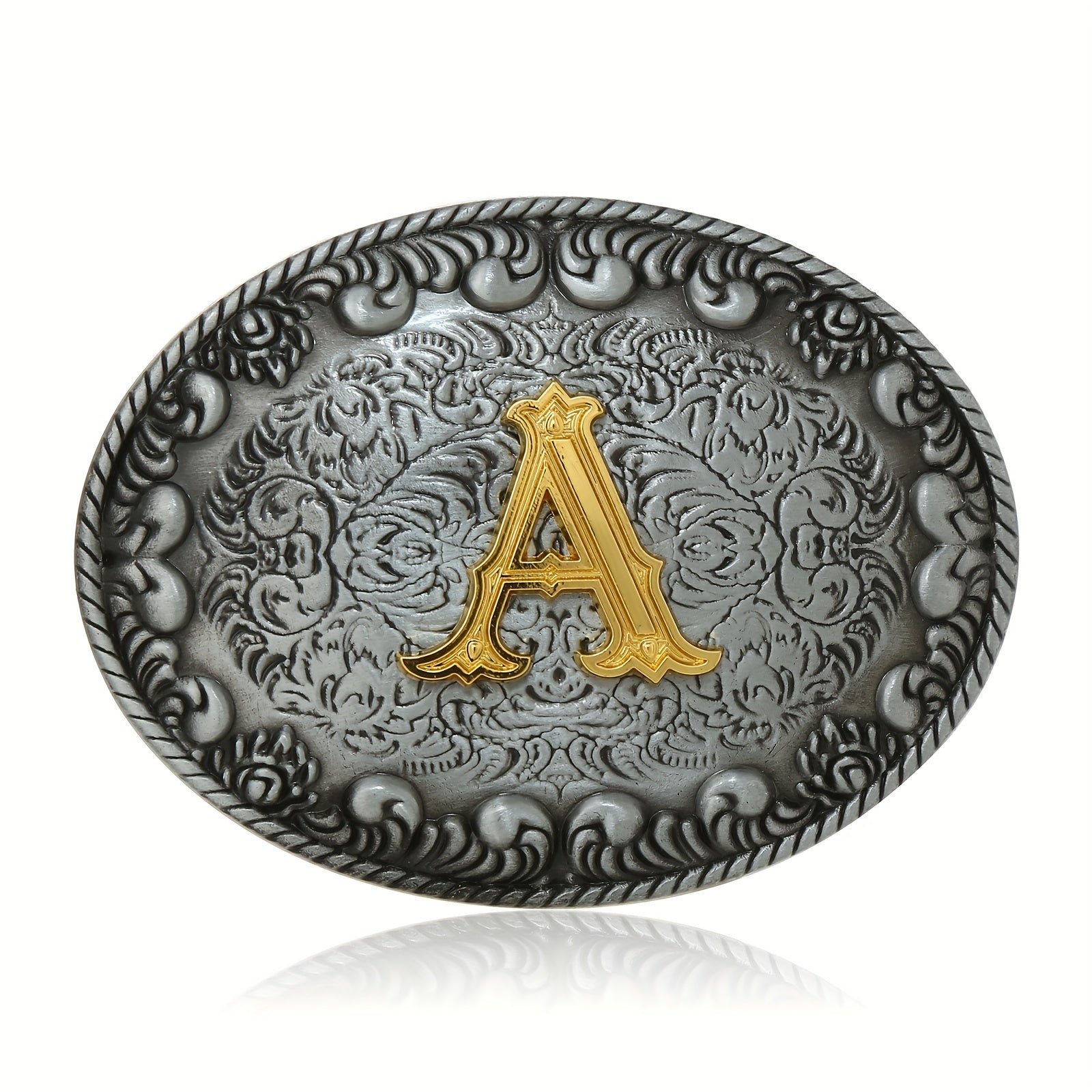 26 Initial Letters Family Name Denim Stunt Belt Buckle