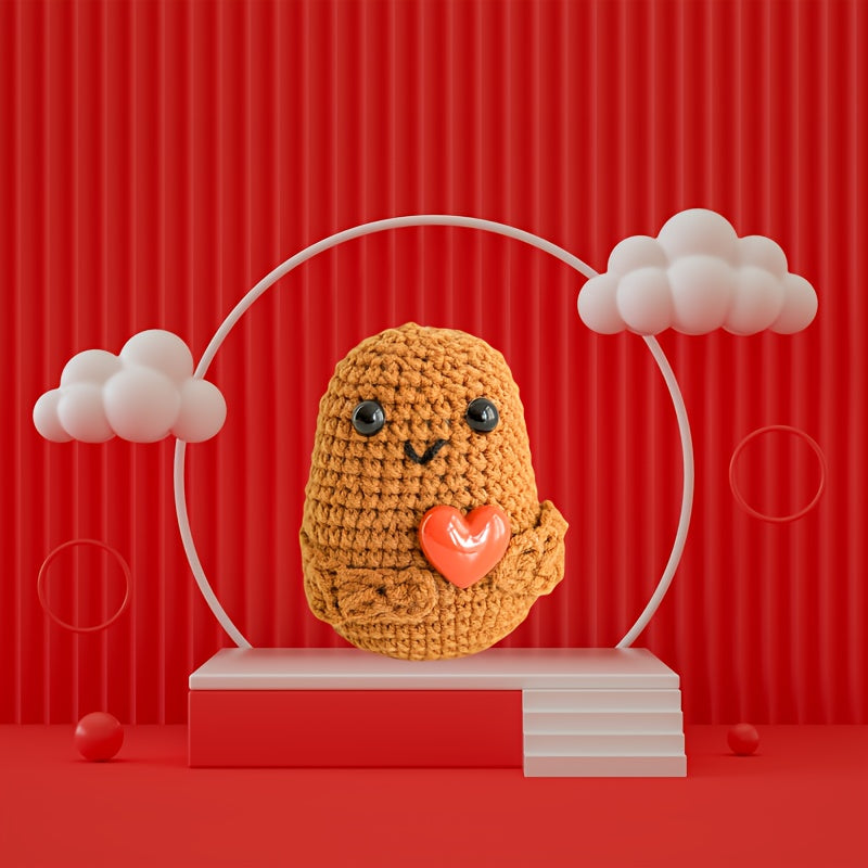 Crochet Potato Doll Red Heart Soft Fabric Desktop Decor Gift for Friend