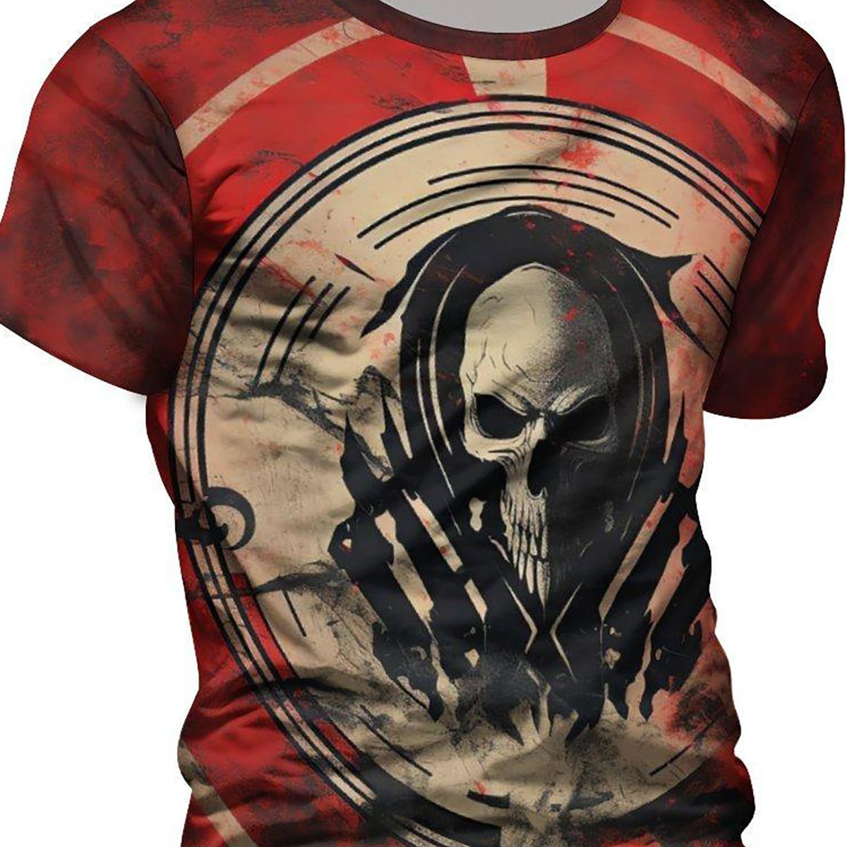 Men's Skull Print Short Sleeve T shirt Casual Top For Summer