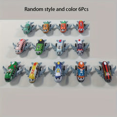 12 Mini Cartoon Metal Pull Back Airplane Toys for Party Carnival School
