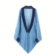 Cashmere Cardigan Large Warm Shawl Wrap Solid Retro Cape With Sleeves
