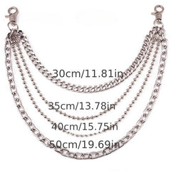 Metal Layered Chain Keychain Punk Wallet Jeans Pants Belt Pocket Chain for Men